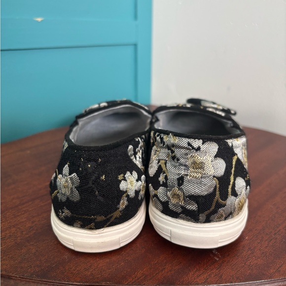 Nine West Black Floral Loafers Size 7 - Picture 4 of 10